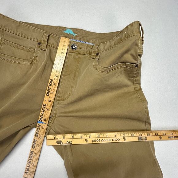 Tommy Bahama Mens 36x30 Chino Pants Tan Flat Front Stretch Cotton Tencel Blend - Picture 8 of 16